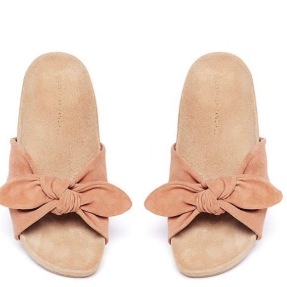 Loeffler Randal Slides. Blush suede. Worn once. - Picture 2 of 3